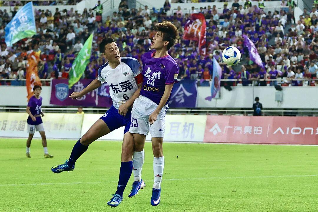东莞1:1惠州!东莞队队长李一松劲射扳平比分!